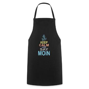 Gardez votre calme et dites Moin - Tablier de cuisine - noir - Devant - AI Model Male 185 dark (185cm)