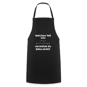 Gebärdensprache ASL American Sign Language - Kochschürze - Schwarz - Vorne - AI Model Male 185 dark (185cm)