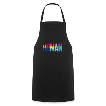 LGBT Rainbow Gay Pride Gay Lesbian Gay - Cooking Apron - black - Front - AI Model Male 185 dark (185cm)