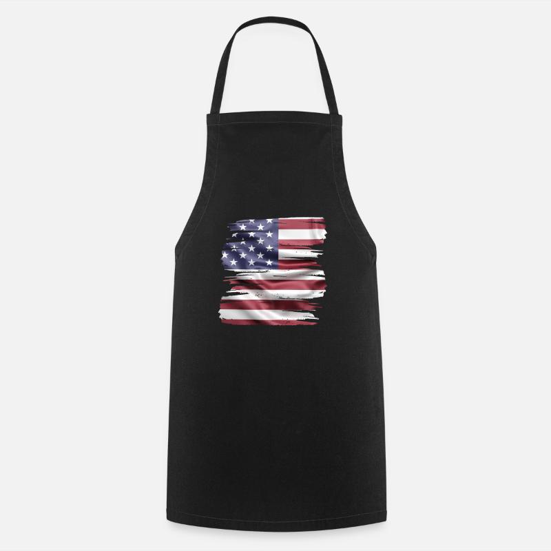 Drapeau américain rétro - Tablier de cuisine - noir