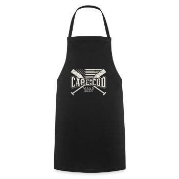Cape Cod Nautical Vintage Style Gift Idea USA - Cooking Apron - black - Front - AI Model Male 185 dark (185cm)