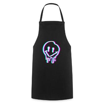 Smile Acid Trippy Trip - Cooking Apron - black - Front - AI Model Male 185 dark (185cm)