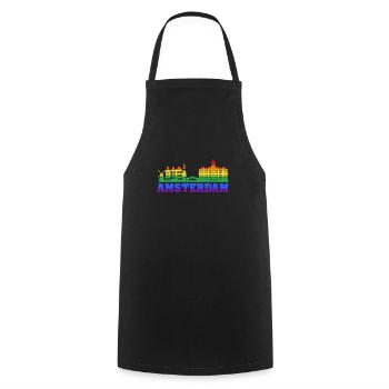 LGBT Pride Gay Amsterdam - Kochschürze - Schwarz - Vorne - AI Model Male 185 dark (185cm)
