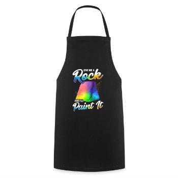 Artistic Give Me a Rock And I'll Paint It Painter - Cooking Apron - black - Front - AI Model Male 185 dark (185cm)