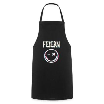 Feiern Techno Raver Rave Festival Club - Kochschürze - Schwarz - Vorne - AI Model Male 185 dark (185cm)