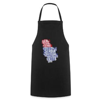 Serbia 2020 - Soccer Football Fan Country Srbija Srbs - Cooking Apron - black - Front - AI Model Male 185 dark (185cm)
