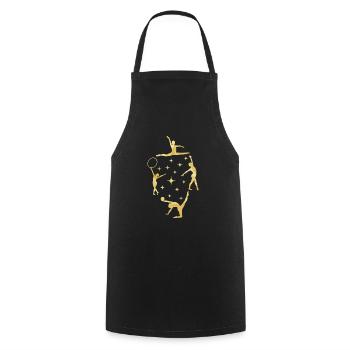 Dancing gymnast girl doing gymnastics acrobatics - Cooking Apron - black - Front - AI Model Male 185 dark (185cm)
