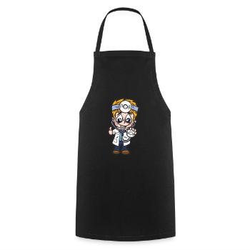 Pédiatre pédiatrique médecin avec stéthoscope humour - Tablier de cuisine - noir - Devant - AI Model Male 185 dark (185cm)