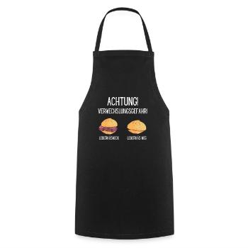 VERWECHSLUNGSGEFAHR LEBERKÄSWECK LEBERKÄS WEG HAHA - Kochschürze - Schwarz - Vorne - AI Model Male 185 dark (185cm)