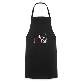 I love fishing I love fishing angler fisherman - Cooking Apron - black - Front - AI Model Male 185 dark (185cm)