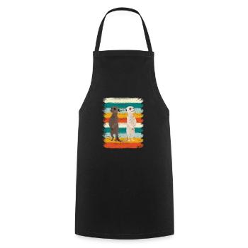 Retro meerkat - Cooking Apron - black - Front - AI Model Male 185 dark (185cm)