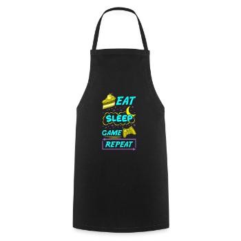 Gamer Eat Sleep Game Repeat Anime Kawaii Gaming - Cooking Apron - black - Front - AI Model Male 185 dark (185cm)