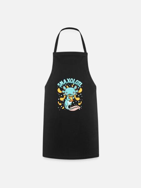 Mignon et drôle Snaxolotl Adorable Snacking Axolotl - Tablier de cuisine - noir