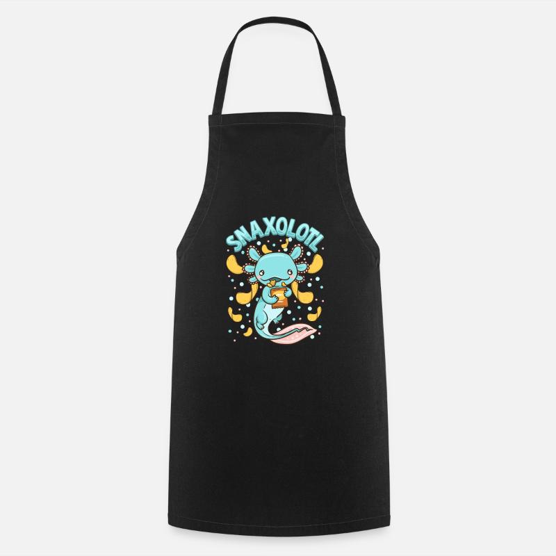 Mignon et drôle Snaxolotl Adorable Snacking Axolotl - Tablier de cuisine - noir