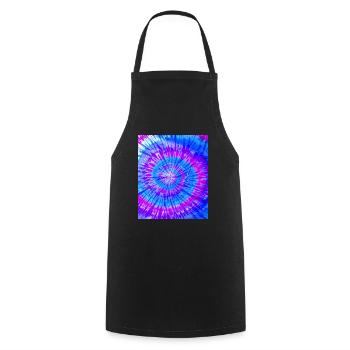 Abstract Pattern Colorful Batik Purple Blue - Cooking Apron - black - Front - AI Model Male 185 dark (185cm)