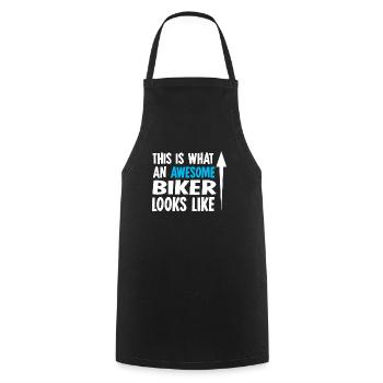 Biker bike biker motorcycle chopper motorcycle - Cooking Apron - black - Front - AI Model Male 185 dark (185cm)