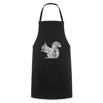 Écureuil Écureuil Motif floral - Tablier de cuisine - noir - Devant - AI Model Male 185 dark (185cm)