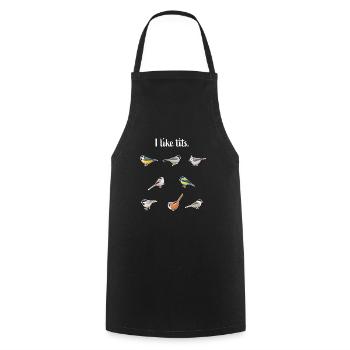 Blue Tit, Great tit & more birds Funny Gift - Cooking Apron - black - Front - AI Model Male 185 dark (185cm)