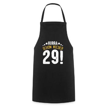 Hooray again 29 30th birthday born in 1989 - Cooking Apron - black - Front - AI Model Male 185 dark (185cm)