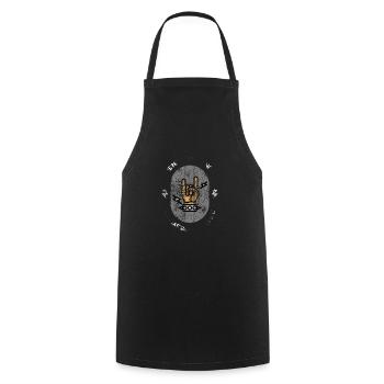 Heavy Metal Spruch - Kochschürze - Schwarz - Vorne - AI Model Male 185 dark (185cm)