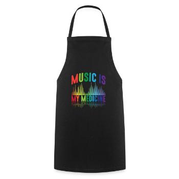 Music is my medicine DJ music producer musician - Cooking Apron - black - Front - AI Model Male 185 dark (185cm)