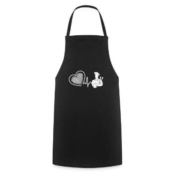 Chef Chef Heartbeat - Cooking Apron - black - Front - AI Model Male 185 dark (185cm)
