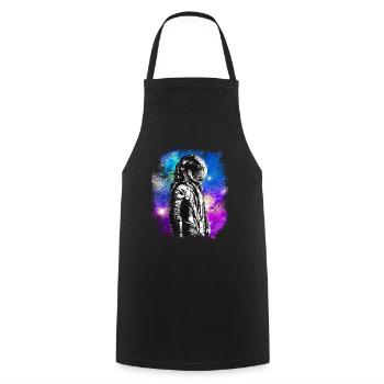 NASA Astronaut Moon Colorful Space Astro Galaxy St - Kochschürze - Schwarz - Vorne - AI Model Male 185 dark (185cm)