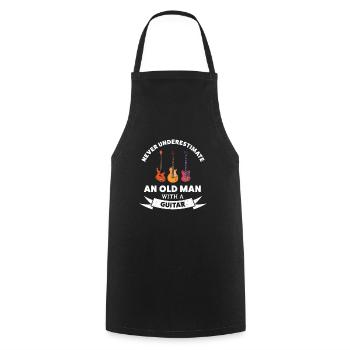 Old man with a Guitar | Funny Music Gift - Cooking Apron - black - Front - AI Model Male 185 dark (185cm)
