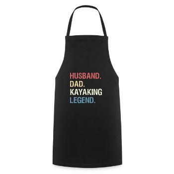 Husband Dad Kayaking Legend | Kayak Gift - Cooking Apron - black - Front - AI Model Male 185 dark (185cm)