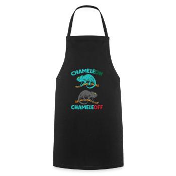 Caméléon coquille drôle animal reptile amant - Tablier de cuisine - noir - Devant - AI Model Male 185 dark (185cm)