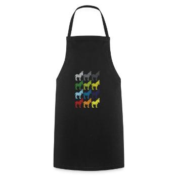 Neon Pop Art Retro Donkey Mule Gift - Cooking Apron - black - Front - AI Model Male 185 dark (185cm)