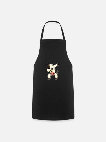 Cadeau de vache de dabbing drôle - Tablier de cuisine - noir