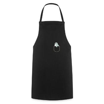 Robbe dans La poche poitrine phoque Lion de mer T-shirt - Tablier de cuisine - noir - Devant - AI Model Male 185 dark (185cm)