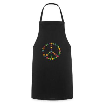 peace peace sign hippie flower gift 60s 7th - Cooking Apron - black - Front - AI Model Male 185 dark (185cm)