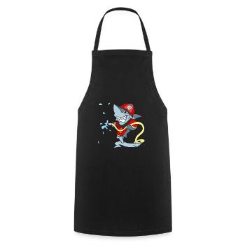 Fire brigade Hai in action against the fire - Cooking Apron - black - Front - AI Model Male 185 dark (185cm)