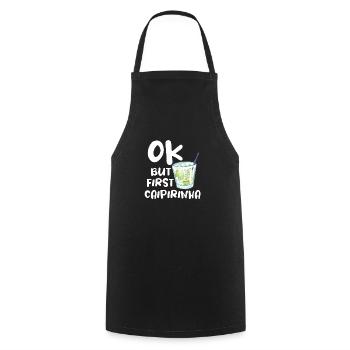 Caipirinha cocktail barman boire Humour - Tablier de cuisine - noir - Devant - AI Model Male 185 dark (185cm)