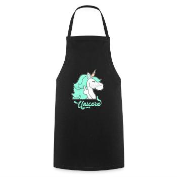 Niedlich Einhorn Mittelfinger - Kochschürze - Schwarz - Vorne - AI Model Male 185 dark (185cm)