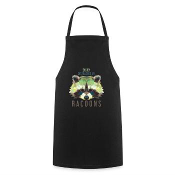 Raccoon animal - Cooking Apron - black - Front - AI Model Male 185 dark (185cm)