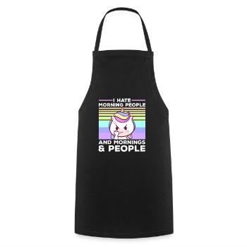 I hate morning people unicorn women sayings - Cooking Apron - black - Front - AI Model Male 185 dark (185cm)