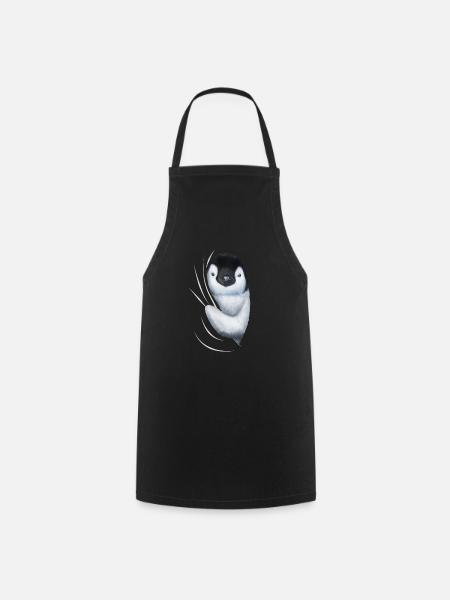Cadeau d'amant de pingouin de pingouins de pingouin - Tablier de cuisine - noir