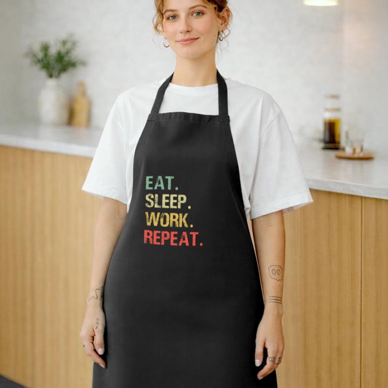 Eat sleep work repeat work job gift idea Cooking Apron