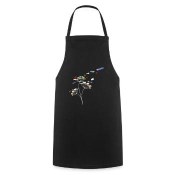Livres de pissenlit Conception de cadeau de lecteur floral de fleur - Tablier de cuisine - noir - Devant - AI Model Male 185 dark (185cm)