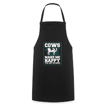 Cow lover cow farmer gift idea - Cooking Apron - black - Front - AI Model Male 185 dark (185cm)