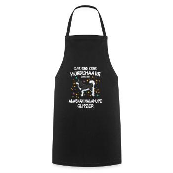 Alaskan Malamute Glitter Dog Holder Gift - Cooking Apron - black - Front - AI Model Male 185 dark (185cm)