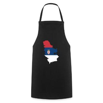 Chère Serbie Cadeau Cœur Serbe - Tablier de cuisine - noir - Devant - AI Model Male 185 dark (185cm)