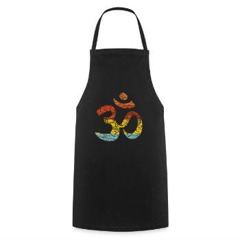 Savasana om mantra - Cooking Apron - black - Front - AI Model Male 185 dark (185cm)