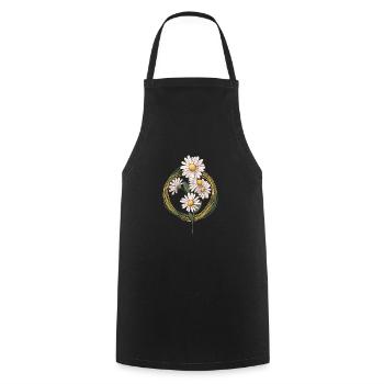 Cute flowers spring gardening daisies - Cooking Apron - black - Front - AI Model Male 185 dark (185cm)
