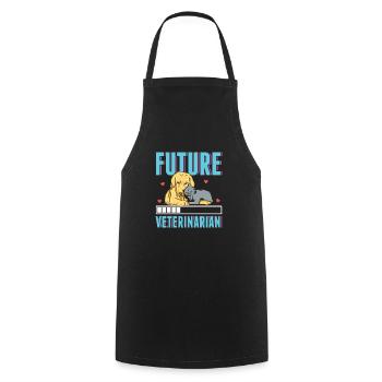 Future Veterinarian Vet Student Funny Dogtor - Cooking Apron - black - Front - AI Model Male 185 dark (185cm)