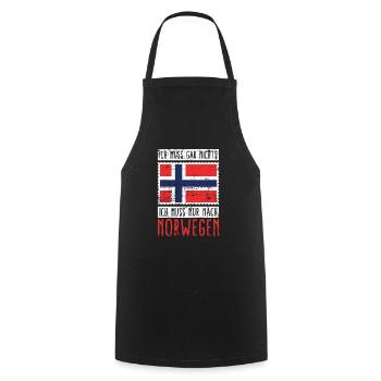 Norwegen Norweger Wikinger - Kochschürze - Schwarz - Vorne - AI Model Male 185 dark (185cm)