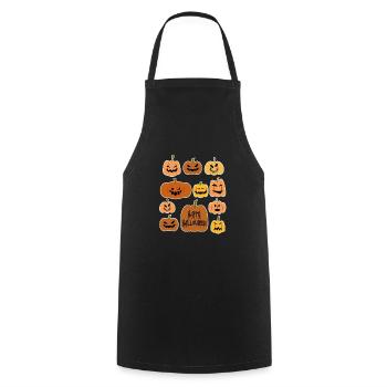 Citrouille d'Halloween heureuse pour un fan d'Halloween - Tablier de cuisine - noir - Devant - AI Model Male 185 dark (185cm)
